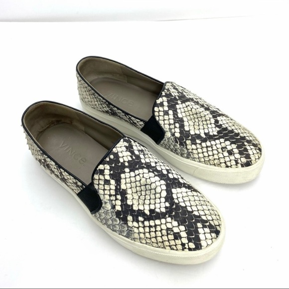 Vince Python Snakeskin Leather Slip on Shoes - Picture 4 of 10